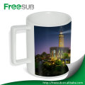 New wholesale ceramic blank square shape handle mug sublimation